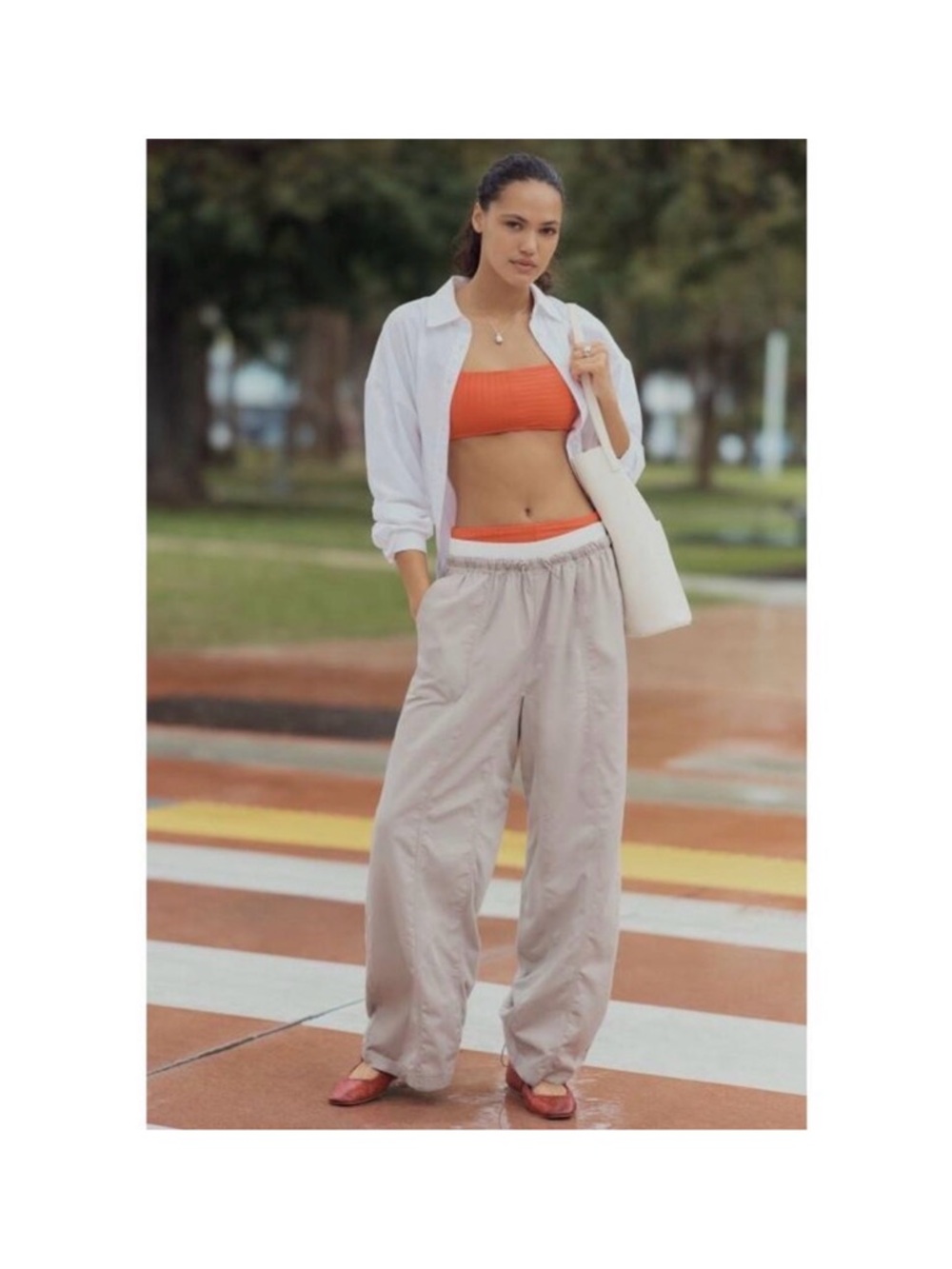 Daily PRACTICE Anthropologie Wide-Leg Drawstring Track Pants - Relaxed Fit - Picture 1 of 5